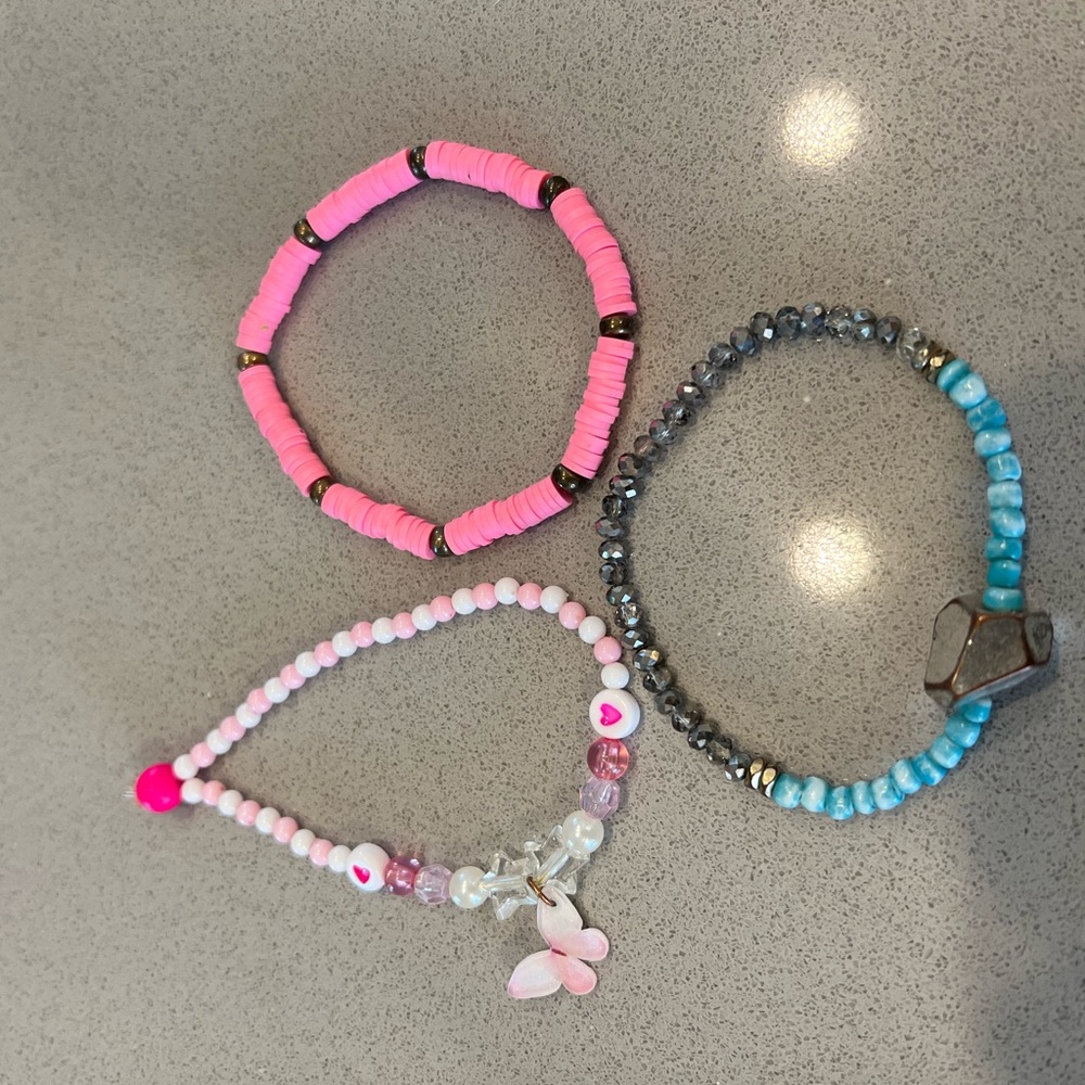 Pink and blue bracelet